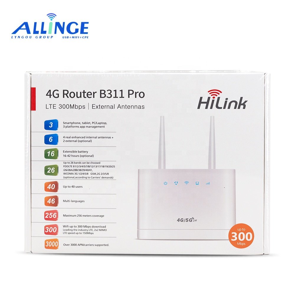 ALLINGE HMQ039 300mbps Wifi Wireless Router 3G 4G Lte CPE Wifi Router Modem With Sim Card Slot